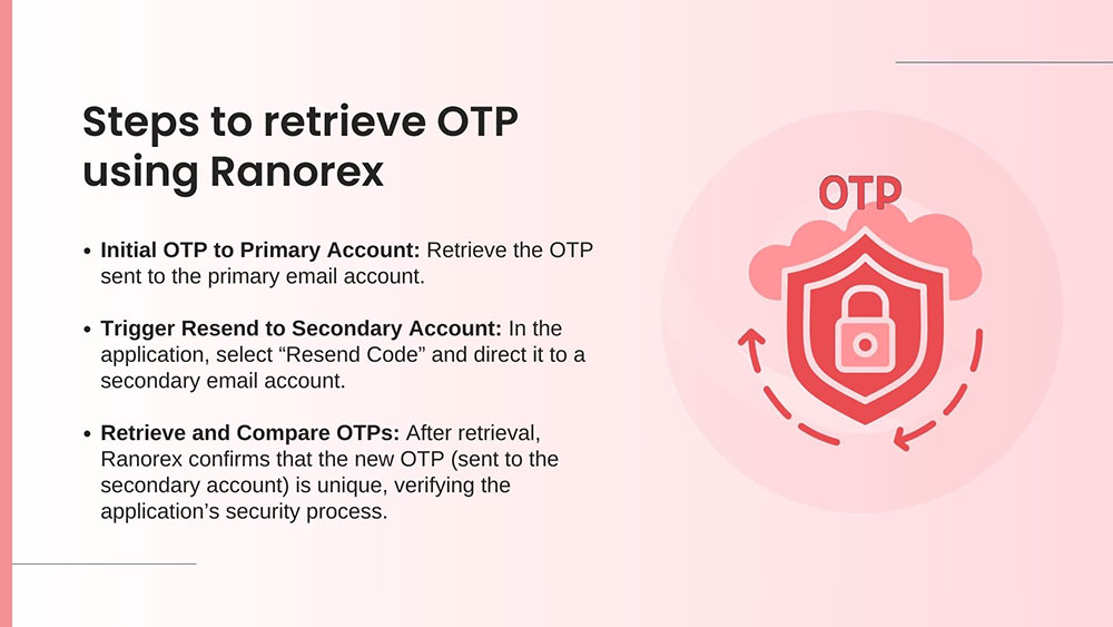 steps to retrieve opt using ranorex